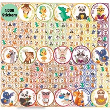 1,000PCS Scratch  Sniff Stickers for Kids Classroom, 12 Scents