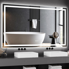 60X36 LED Bathroom Mirror with Lights, Dimmable, Anti-Fog, Backlit  Front Lit,