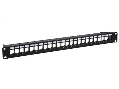 Monoprice 24-port Blank Keystone Shielded Network Patch Panel 1U UL Listed (TAA)