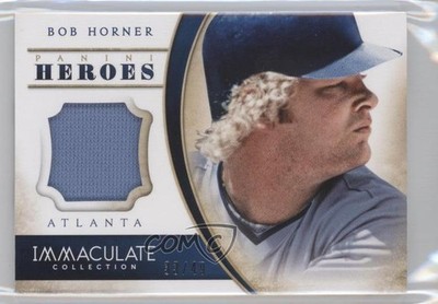 2014 Panini Immaculate Heroes Materials 33/49 Bob Horner #27 0a1