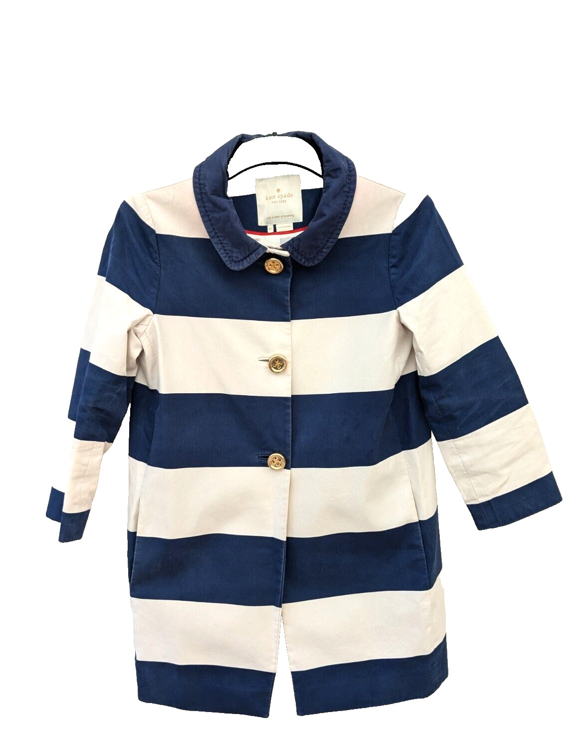 Abrigo Kate Spade Mujer XS Inteligente Clásico Franny Náutico Marinero Preppy Retro Chic