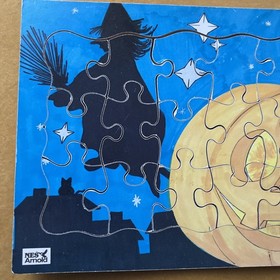 Rompecabezas de Halloween Bruja Calabaza NES Arnold Wood