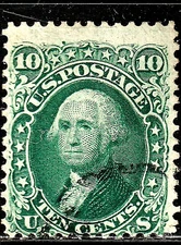#68 US 10 CT GREEN WASHINGTON-USED-N/G-FINE-VF