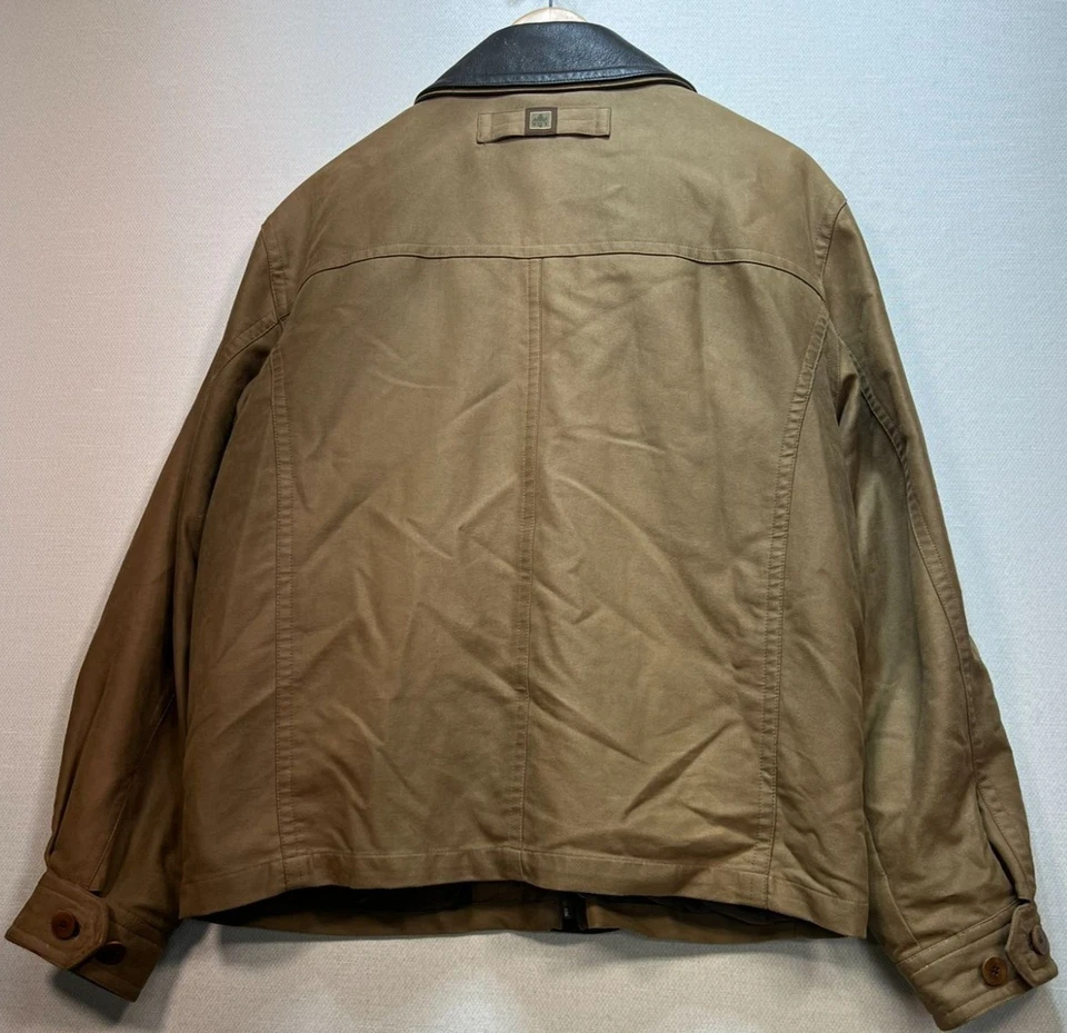 Rainforest Mens Leather Bomber Jacket Long Sleeve Size Medium Brown Full Zipper - Image 2 of 4