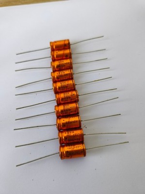 VALAB Vintage ROE EBM 220uF 40V NOS Axial Electrolytic Capacitors -- 10 pcs