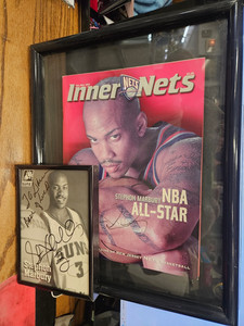 NEW JERSEY INNER NETS FRAMED MAG & SUNS 5X7 FRAMED PHOTO SIGNED STEPHON MARBURY