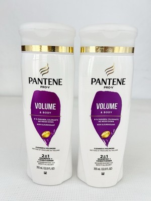 Two Pantene Pro-V Volume & Body 2 in 1 Shampoo & Conditioner 12 fl oz Each