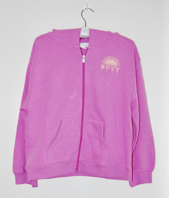 NWT ROXY Girl's Opera Mauve Pink LS Hooded Zip Jacket sz L 12-14