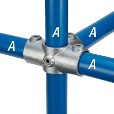2 x Kee Klamp three socket cross for 42.4mm tube. Key Clamp fitting 35-7