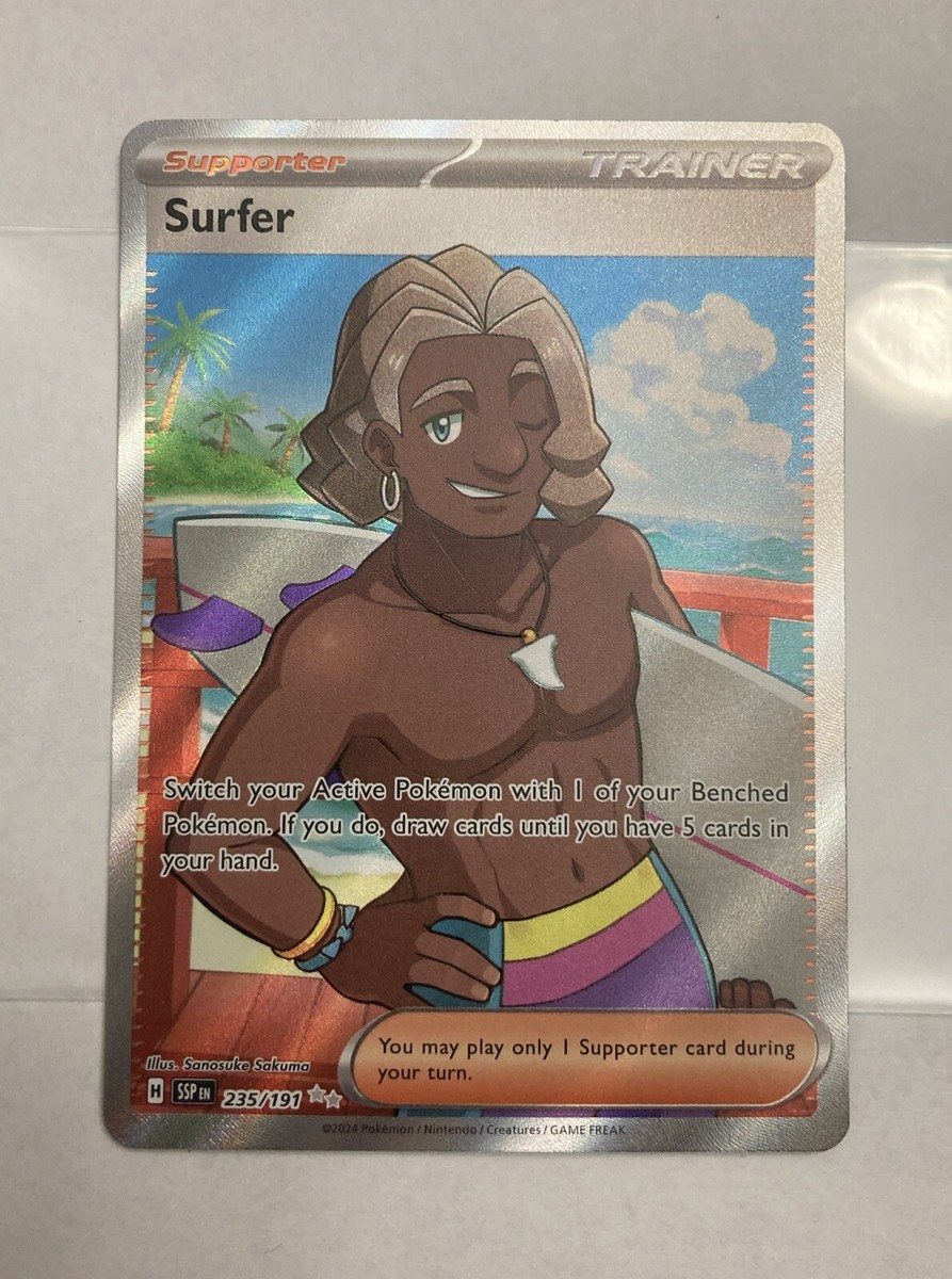 Pokemon Surfer 235/191 Surging Sparks Full Art Trainer NM