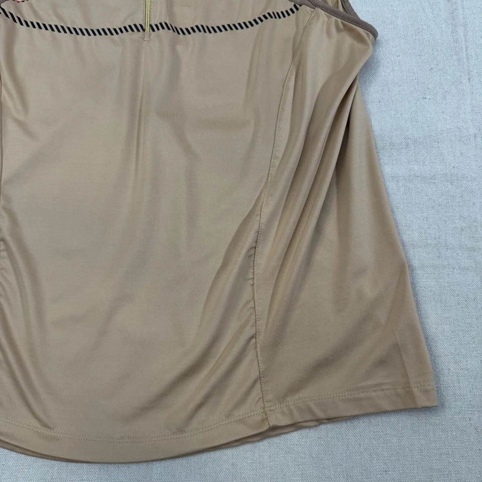 Jamie Sadock Sleeveless Tan & Pink Colorblock Pullover Womens Golf Polo Shirt L - Image 4 of 4