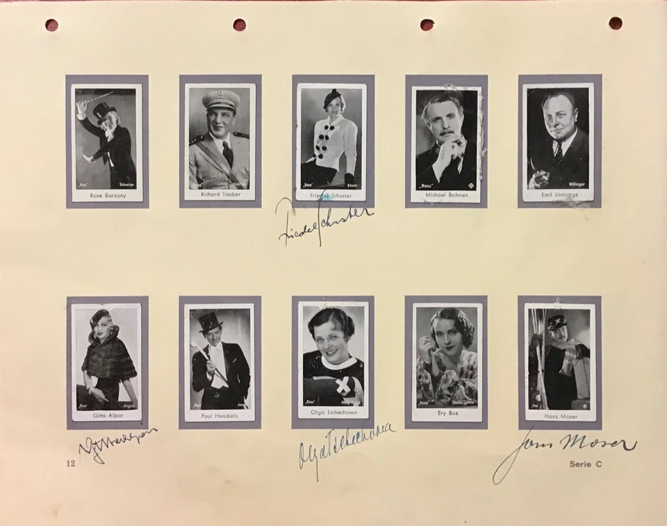 Hans MOSER,Gitta Alpar, etc.auf Seite 12 u.11 „FILMO“,eigenh.schöne Signaturen - Bild 1 von 1