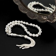 Small 925 sterling silver 33 beads Tasbih, Islamic Prayer Beads Misbaha  501150