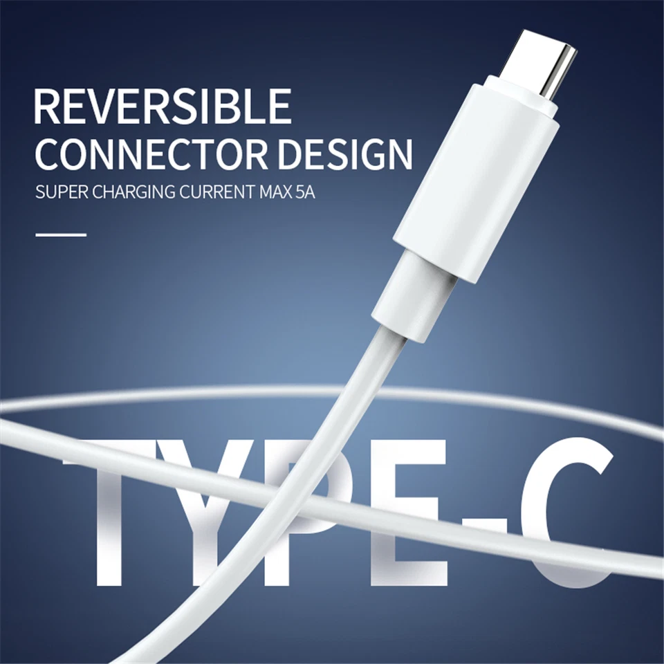 USB Type C Data Cable 5A Fast Charging USB-A to USB-C Charger lot Cord For Phone - Image 3 of 4