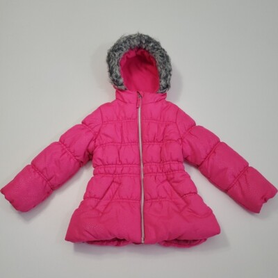 Girls Pink Sparkling Winter Down Puffer Jacket Size 4T Cold Weather/Snow