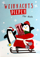 Geld Weihnachtskarte Pinguin Schlitten Karte Weihnachten Handarbeit #GrußKarte