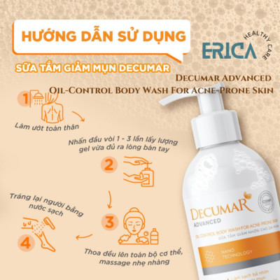 1x Decumar Advanced Oil-Control Body Wash For Acne-Prone Skin Sua Tam Cho Da Mun