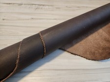 5-6 oz OAKWOOD BROWN PULL UP OIL TAN LEATHER HIDE PANEL/SHEET 12X12 12X24-36