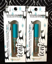 🌺2pk IONI CALI BEAUTY SPARKLE GOLD CLEAR BASE PRECISE TIP GLITTER EYELINER LOT