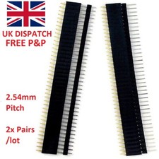 2 x Pairs 40 Pin Header Female + Male Pins Sockets SIL 2.54mm Arduino