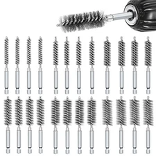 24PCS Stainless Steel Wire Bore Brushes Set 1/4 Inch Hex Shank for Power Drill