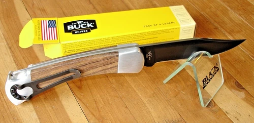 NIB BUCK KNIFE 110 BO ALUMINUM FRAME BOS S30V BLACK CERAKOTE BLADE SALE SPECIAL - Picture 6 of 23