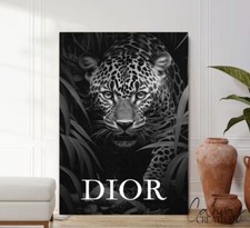 Leopard Designer Fashion Canvas Picture -Framed Print - Poster Paper - Wall Art