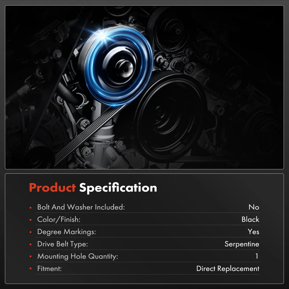 Balanceador harmônico de motor para Buick LaCrosse Regal Chevy Cobalt HHR Saturn Saab - Imagem 3 de 4