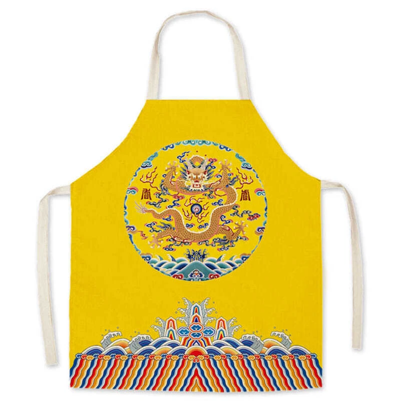Chinese Fashion Household Linen Apron Household Kitchen Oil Stain Proof Apron - Image 4 of 4