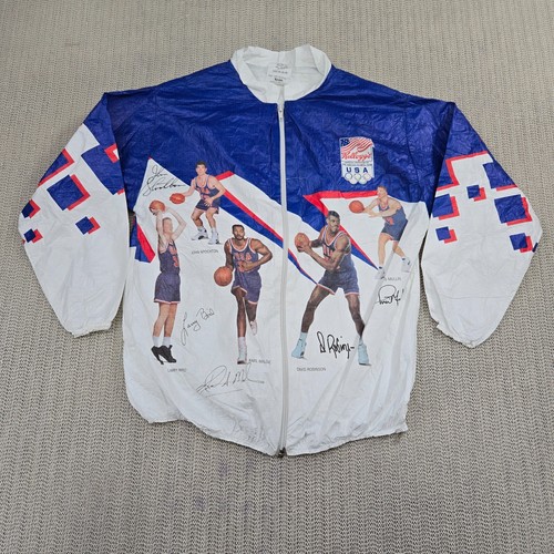 Vtg Kelloggs 1992 Olympics USA Dream Team Tyvek Windbreaker Jacket Youth Large - Picture 2 of 17