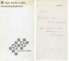 WRITER Alain Robbe-Grillet autograph, signed book