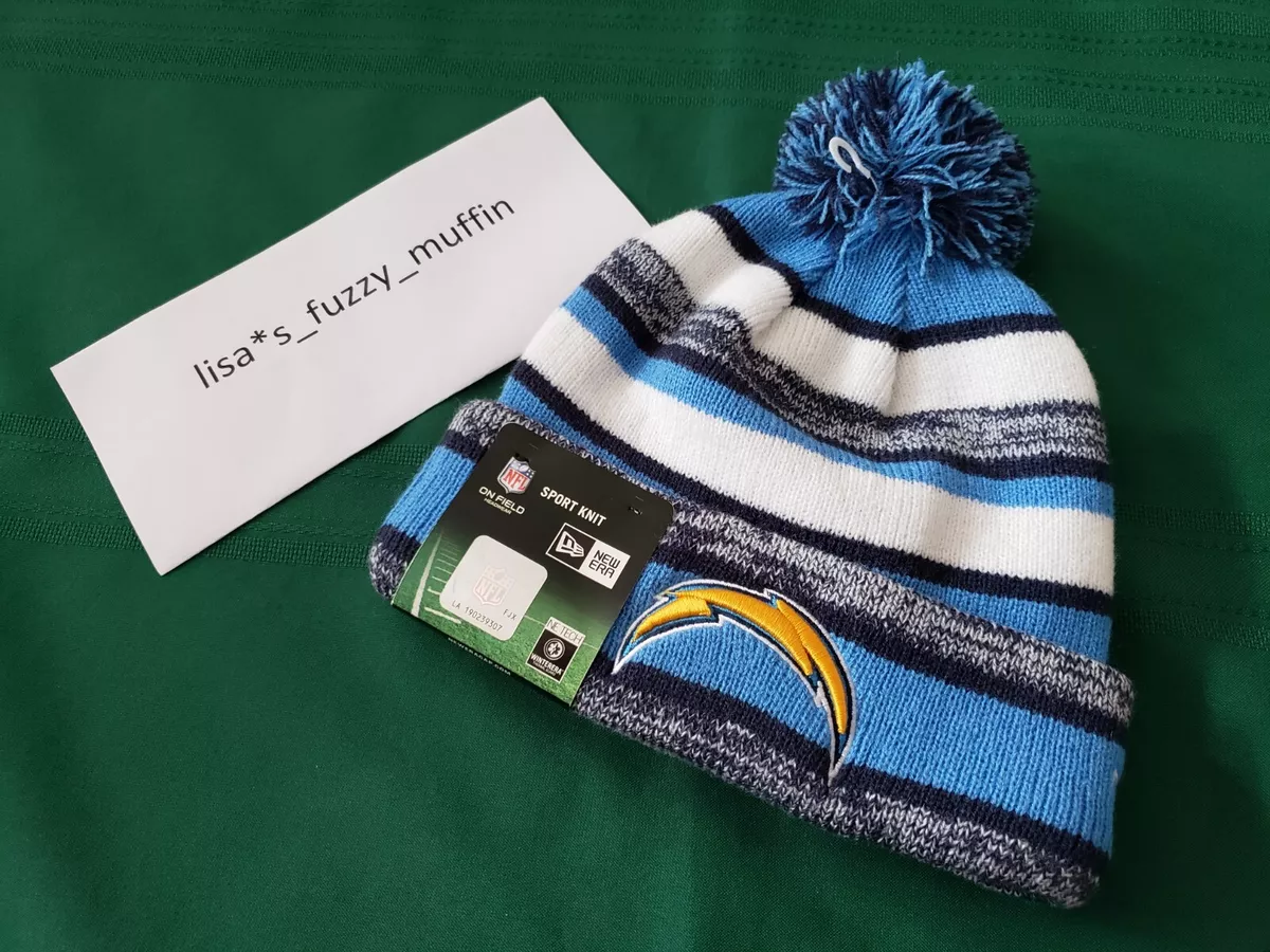 Los Angeles Chargers New Era knit pom hat beanie 2014 NFL On Field