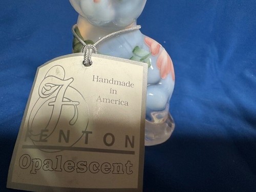 Lenox Clear White Opalescent Glass Cat Figurine with HP Floral & Artist Signed - Picture 6 of 8