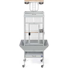 Wrought Iron Cockatiel Bird Cage 18x18x57", color: Pewter