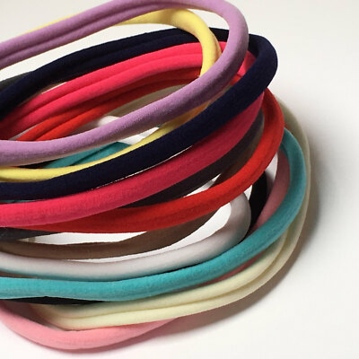 5er Pack Nylon dünne elastische Stirnbänder - Schleifenherstellung - 24 Farben verfügbar