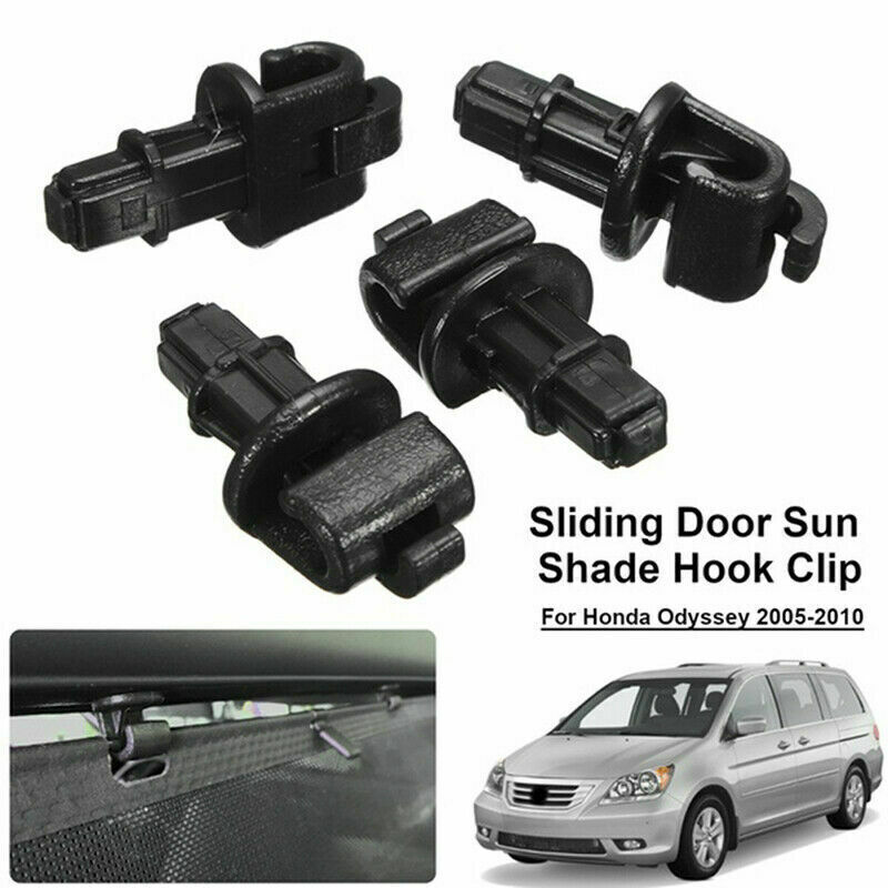 4-Pack Sun Shade Hook Clip Kit For Honda Odyssey 2005-2010 Sliding Door – Black