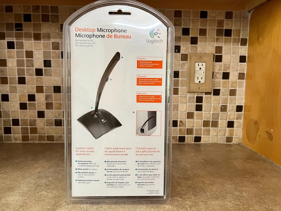 LOGITECH BLACK 3.5MM CONNECTOR DESKTOP MICROPHONE, 980240-0403 UT-47 - Image 2 of 4