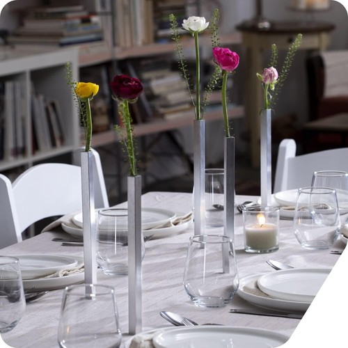Vasi magnetici argento chic - set unico 5 pezzi per fiori veri e artificiali - Foto 9 di 9