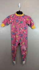 Vintage 90's Circo Kids Size 4 Pink Clowns Zip Up Footie Pajamas USA Movie Prop