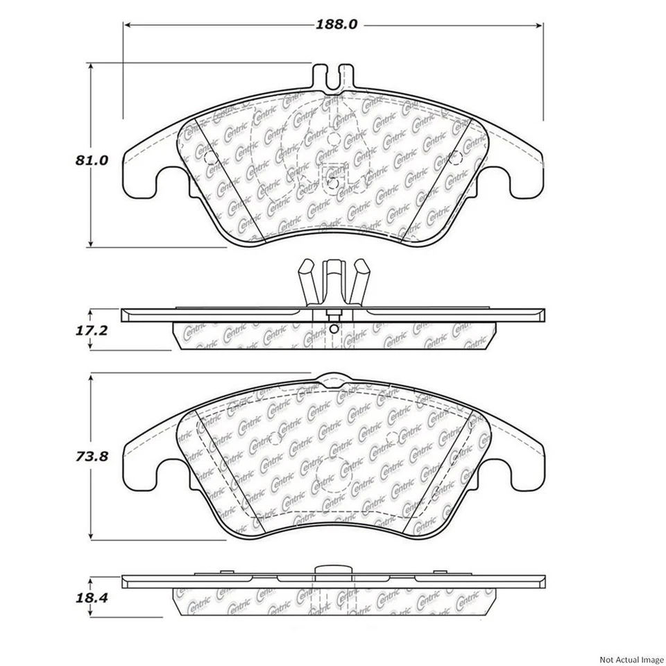 Centric Front + Rear Metallic Brake Pads 2SET Fits Mercedes-Benz C250 - Image 4 of 4