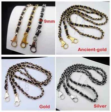 Chain & REAL Leather Shoulder Crossbody Handbag Purse Strap COPPER  9mm