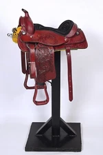 Western Horse Saddle Kids Pony Floral Tooled Size- 8 in, 10 in & 12 in