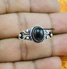 Black Onyx gemstone ring 925 sterling silver handmade Gift US size 5 to 10