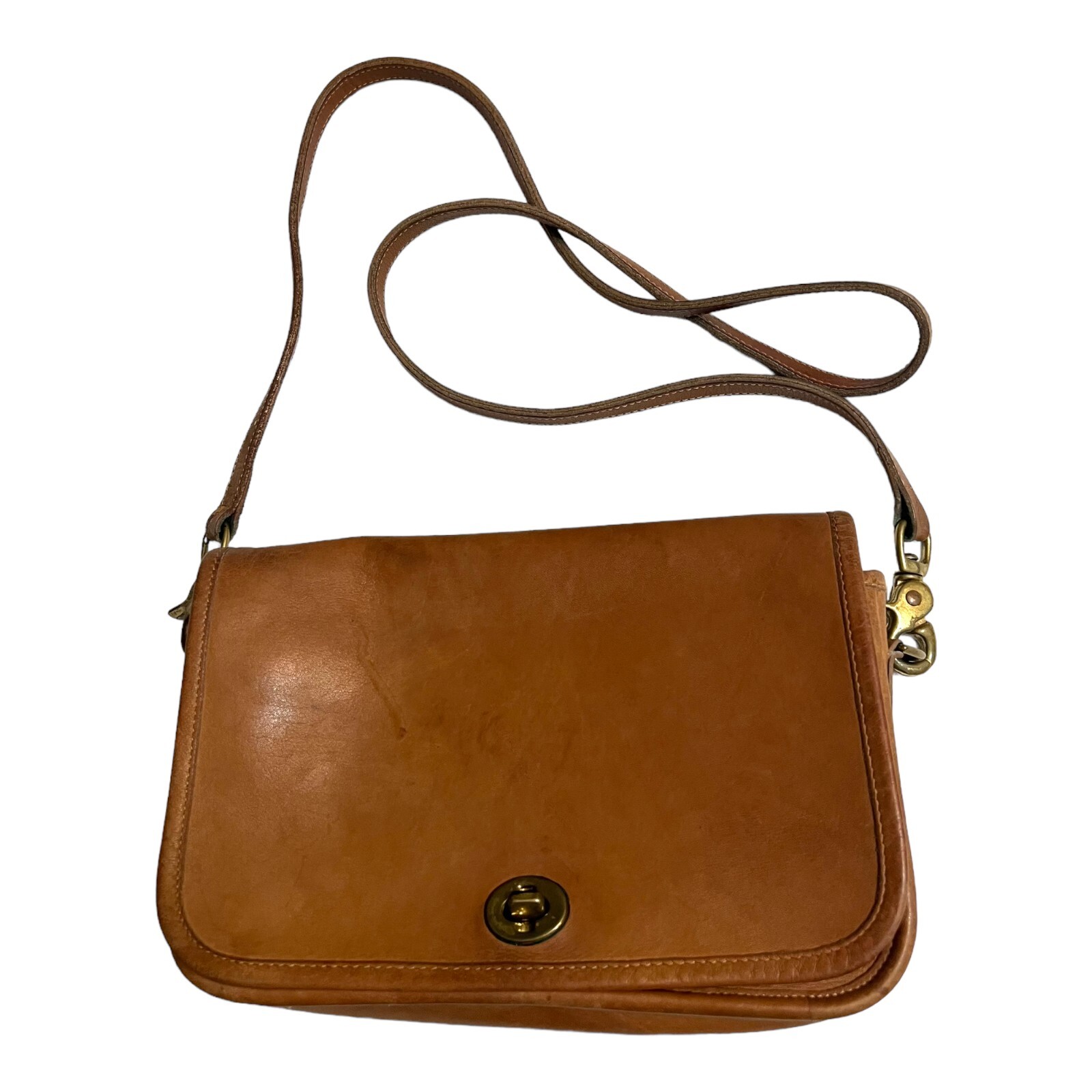 Vintage Coach Women's Crossbody Bag Tan Leather N0.84… Gem