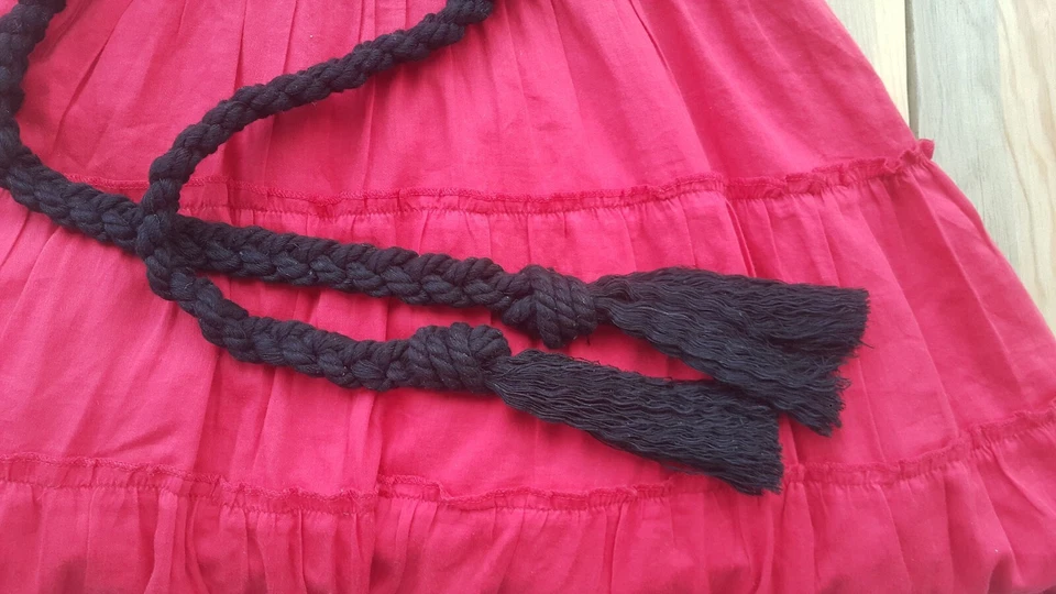 Cinturón y pulsera envolventes negros, cinturón trenzado con borla de macramé utilitario hecho a mano para mujer Foto 4 de 4