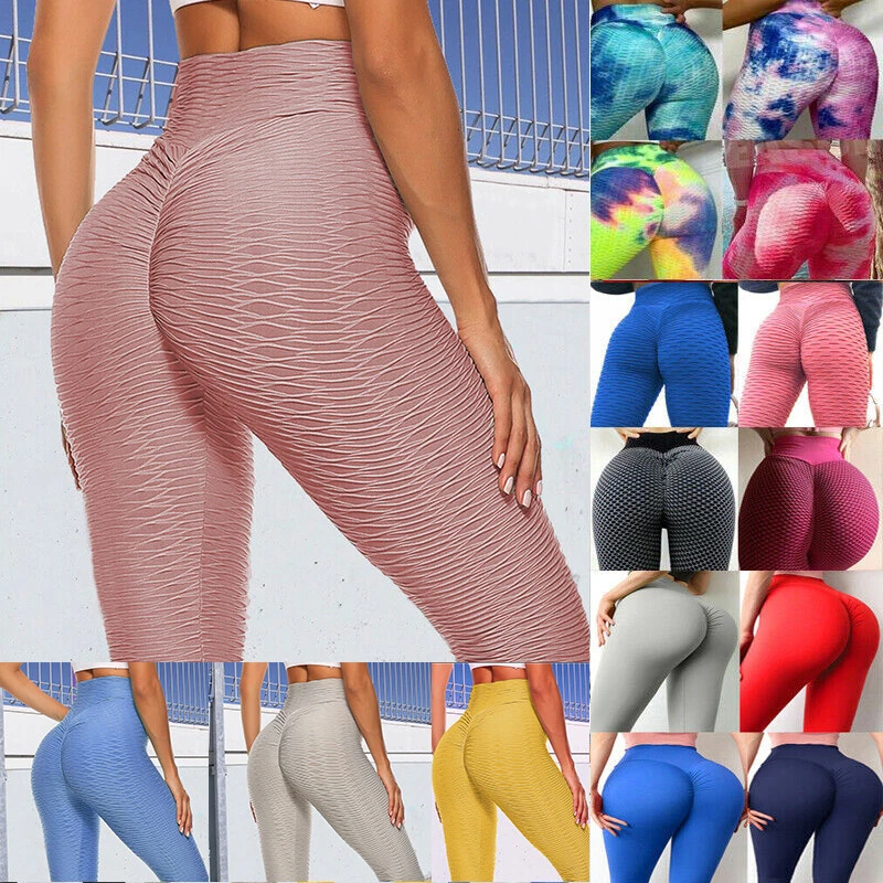 Women Push Up Anti-Cellulite Yoga Pants Ruched Scrunch Trousers Tik Tok  Leggings