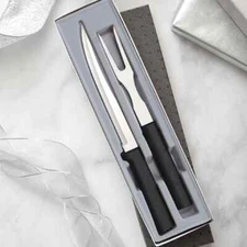 RADA CUTLERY G213 TWO PIECE CARVING GIFT SET BLACK HANDLE MADE IN USA