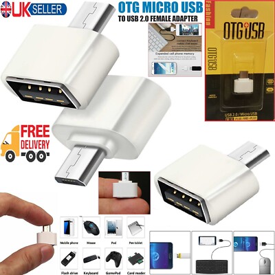 Micro USB zu USB Adapter Mini OTG 5 Pin Konverter für Android Samsung UK Adapter