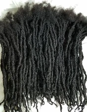 100% Virgin Human Hair handmade Dreadlocks 14 pieces 16'' black 1B 1/4" thick 