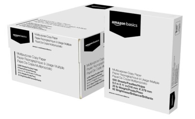 Amazon Basics Multipurpose Copy Printer Paper, 8.5'' X 11'', 20Lb 3 REAMS